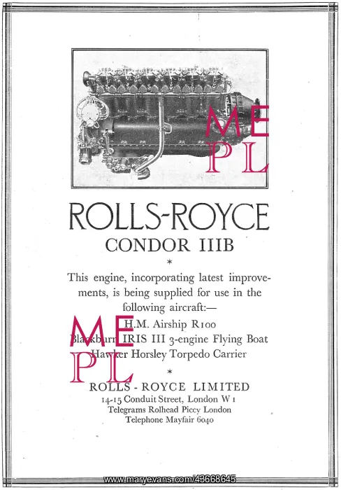 : Rolls-Royce Condor IIIB Aero Engine : Rolls-Royce Condor IIIB Aero Engine