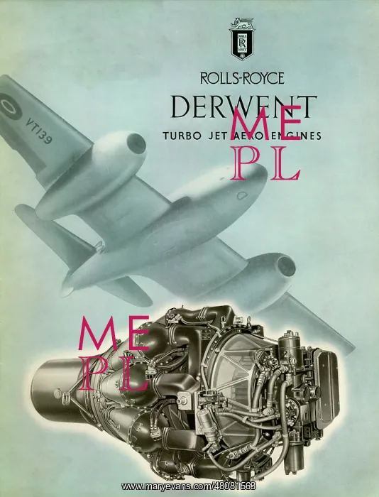 : Rolls Royce Derwent brochure cover : Rolls Royce Derwent brochure cover