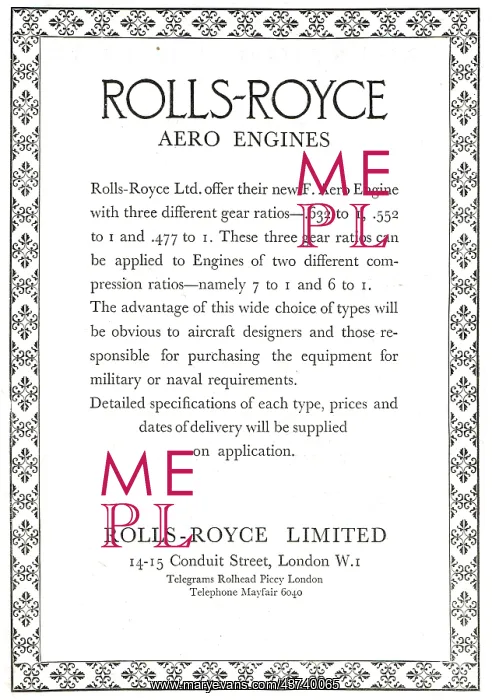 : Rolls-Royce F Engine - Choice Of Gear Ratios : Rolls-Royce F Engine - Choice Of Gear Ratios