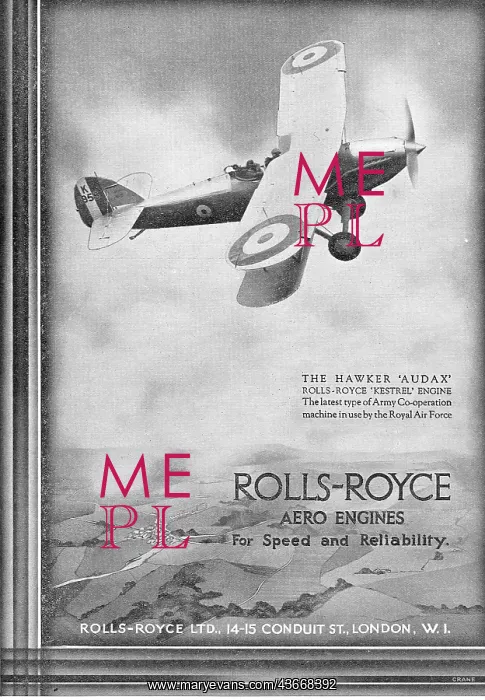: Rolls-Royce Kestrel Engines For The Hawker Audax : Rolls-Royce Kestrel Engines For The Hawker Audax