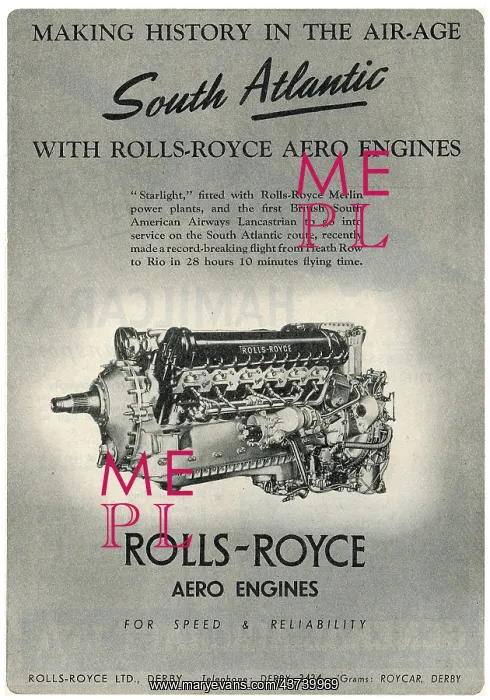 : Rolls-Royce Merlin - BSAA Lancastrian Starlight : Rolls-Royce Merlin - BSAA Lancastrian Starlight