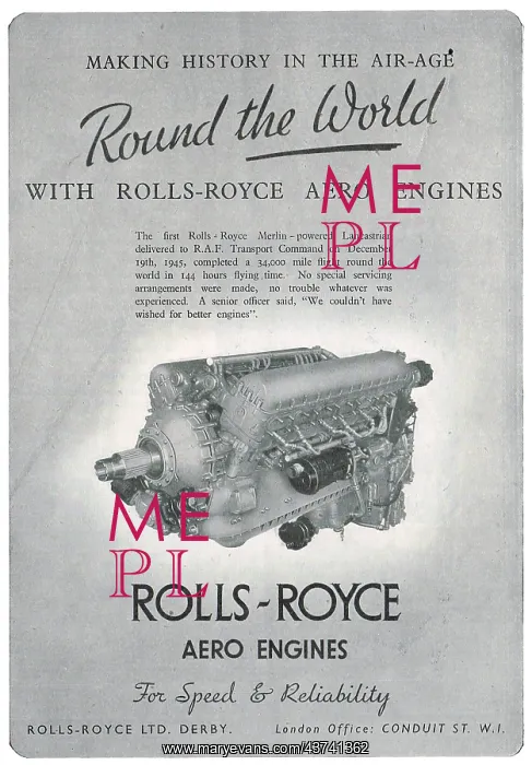 : Rolls-Royce Merlin - Lancastrian RAF Transport Command : Rolls-Royce Merlin - Lancastrian RAF Transport Command