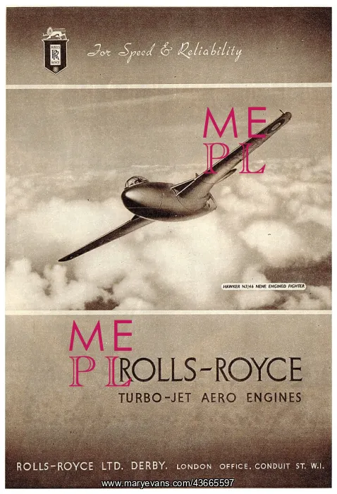 : Rolls-Royce Nene Hawker Fighter : Rolls-Royce Nene Hawker Fighter