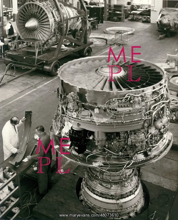 : Rolls-Royce RB211 turbofans during production at Derby : Rolls-Royce RB211 turbofans during production at Derby