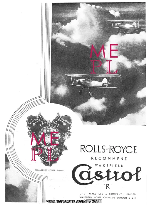 : Rolls-Royce Recommend Castrol 'R' Aero Oils : Rolls-Royce Recommend Castrol 'R' Aero Oils