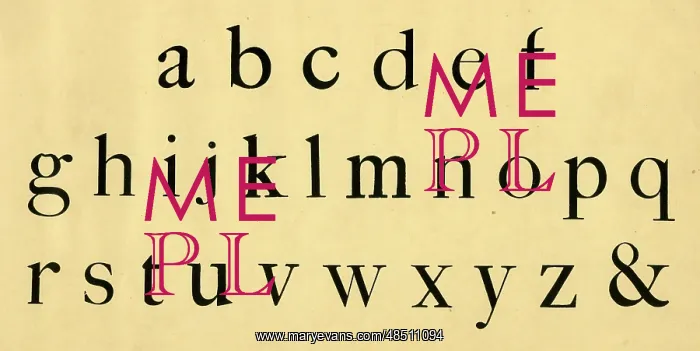  : Roman alphabet, lower case A-Z