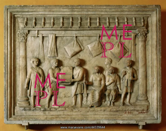 : Roman bas-relief showing the Shop : Roman bas-relief showing the Shop