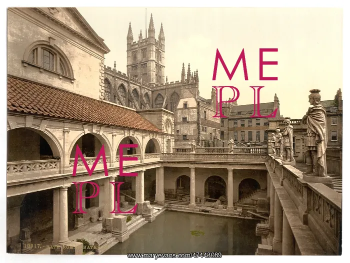: Roman Baths and Abbey, IV, Bath, England : Roman Baths and Abbey, IV, Bath, England