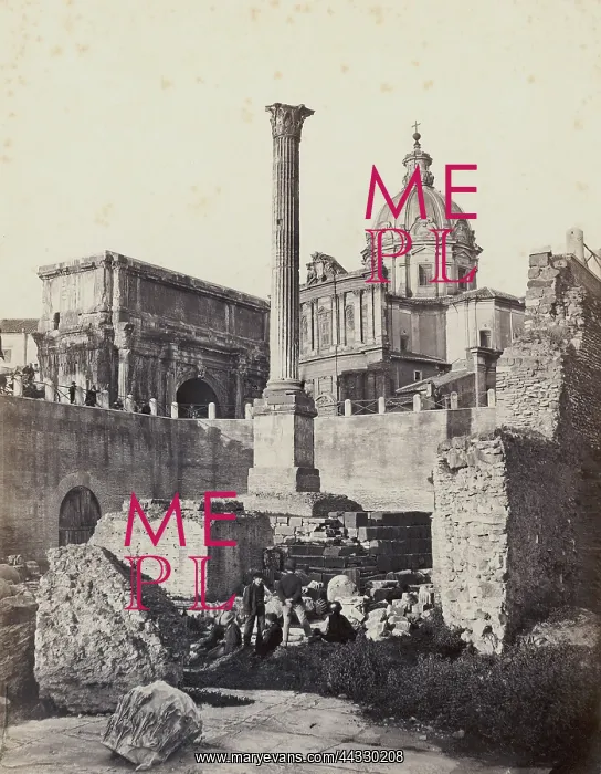 : Italy. The Roman Forum with Phocus Comumn and the Arch of Septimus Severius, : Italy. The Roman Forum with Phocus Comumn and the Arch of Septimus Severius,