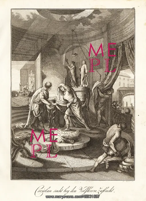 : Roman general Coriolanus entering the house of : Roman general Coriolanus entering the house of
