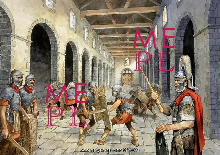 : Roman infantry practising combat : Roman infantry practising combat