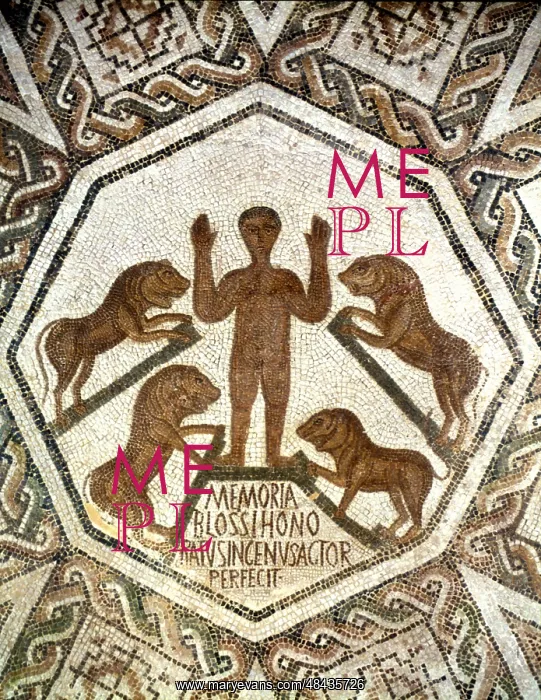 : Roman mosaic showing Daniel, one of four great : Roman mosaic showing Daniel, one of four great