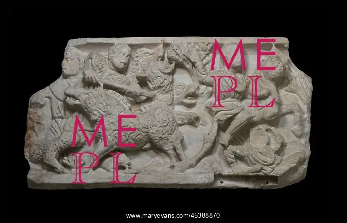 : Roman relief, Musee Lapidaire, Avignon, Provence, France : Roman relief, Musee Lapidaire, Avignon, Provence, France