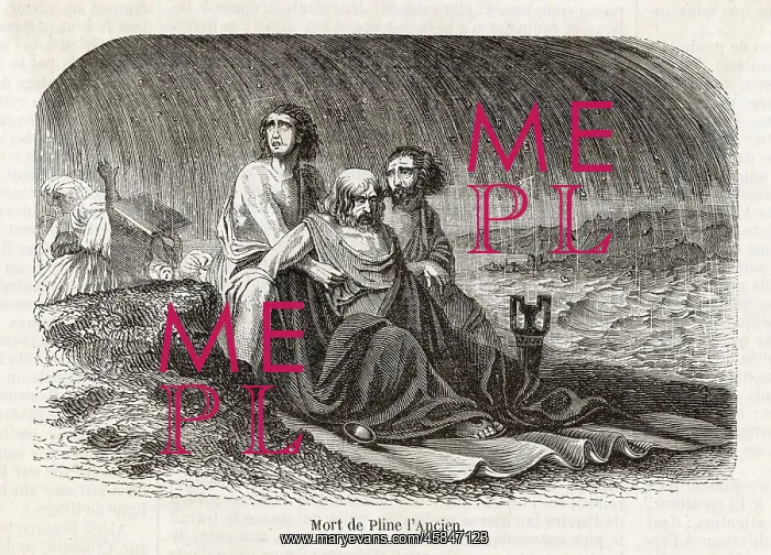 : Roman Scientist and Scholar Plinius Secundus Dying : Roman Scientist and Scholar Plinius Secundus Dying
