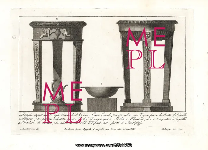 : Roman tripods and sacrificial brazier : Roman tripods and sacrificial brazier