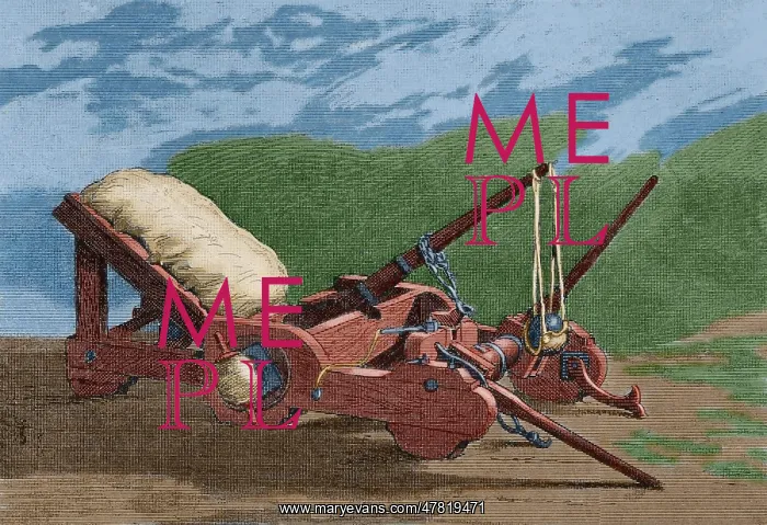 : Roman weapon. Onager. Engraving. Museo Militar, 1883 : Roman weapon. Onager. Engraving. Museo Militar, 1883