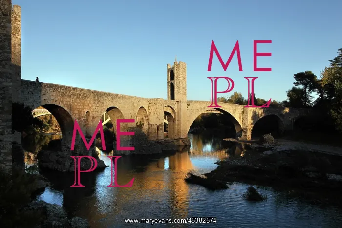 : Romanesque bridge over the Fluvia river, Besalu : Romanesque bridge over the Fluvia river, Besalu