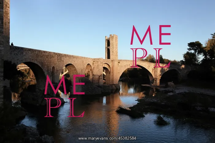 : Romanesque bridge over the Fluvia river, Besalu : Romanesque bridge over the Fluvia river, Besalu