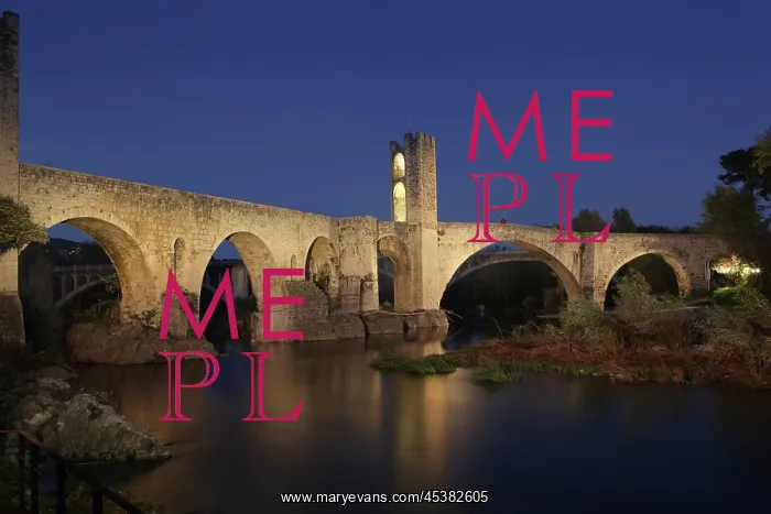 : Romanesque bridge over the Fluvia river, Besalu : Romanesque bridge over the Fluvia river, Besalu