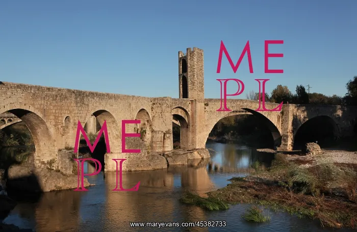 : Romanesque bridge over the Fluvia river, Besalu : Romanesque bridge over the Fluvia river, Besalu