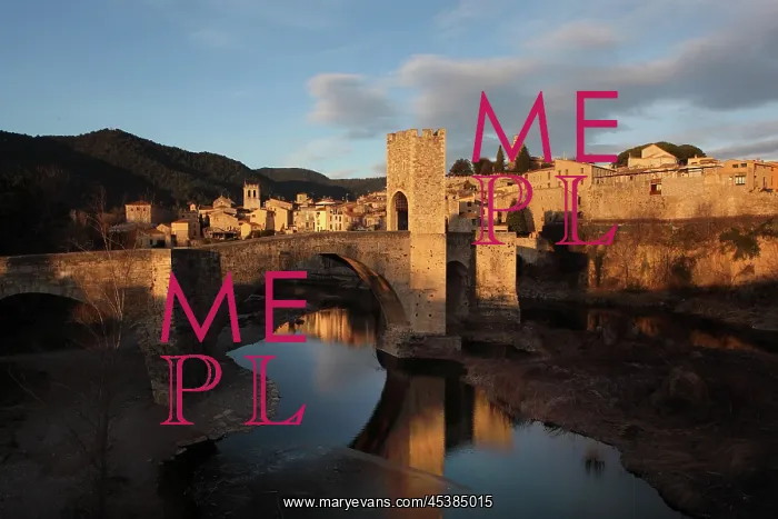 : Romanesque bridge over the Fluvia river, Besalu : Romanesque bridge over the Fluvia river, Besalu