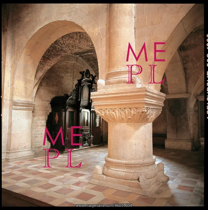 : Romanesque column in the minster : Romanesque column in the minster