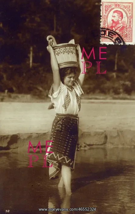 : Romanian Woman - carrying water : Romanian Woman - carrying water