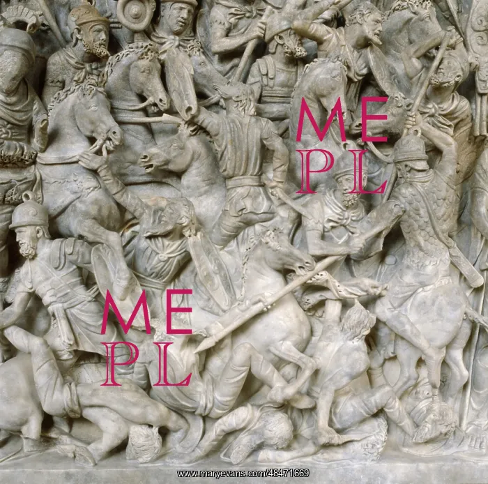 : Romans in battle against the Barbarians. Scene : Romans in battle against the Barbarians. Scene