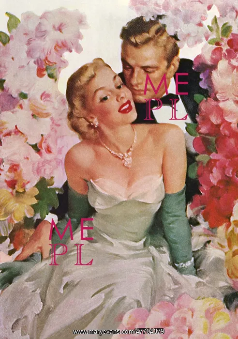 : Romantic Couple surrounded by Flowers : Romantic Couple surrounded by Flowers