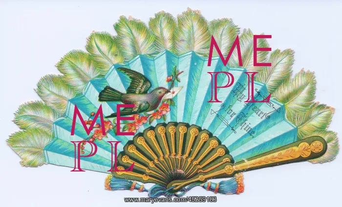 : Romantic greetings card in the form of a fan : Romantic greetings card in the form of a fan