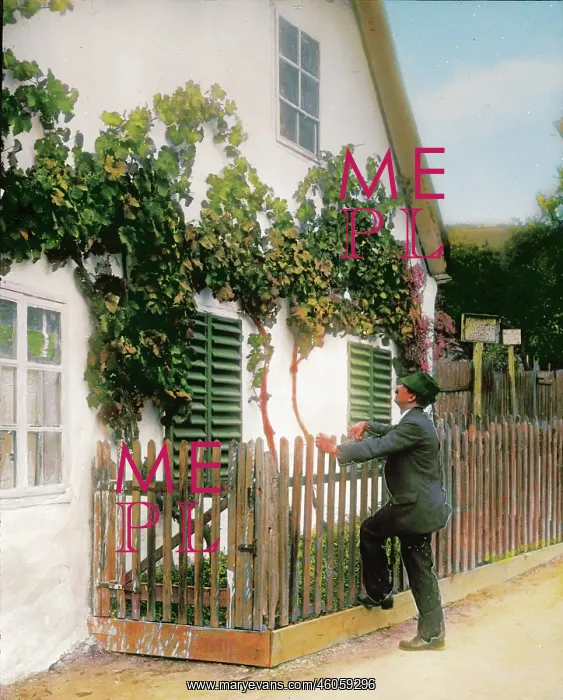 : Tryst. Romantic tryst in front of a winegrower's house : Tryst. Romantic tryst in front of a winegrower's house