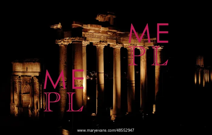 : Rome. Roman Forum. Night view of the Temple of Saturn : Rome. Roman Forum. Night view of the Temple of Saturn