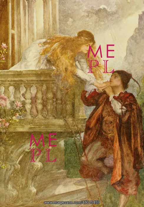 : Romeo and Juliet in the balcony scene : Romeo and Juliet in the balcony scene
