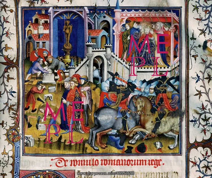 : Romulo Romano Regnorum. Foundation of Rome. Miniature. Manus : Romulo Romano Regnorum. Foundation of Rome. Miniature. Manus