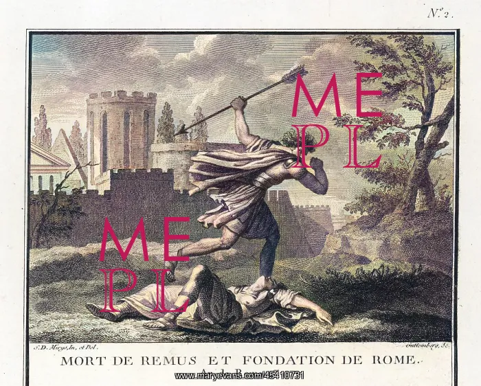 : Romulus founds Rome and kills Remus : Romulus founds Rome and kills Remus