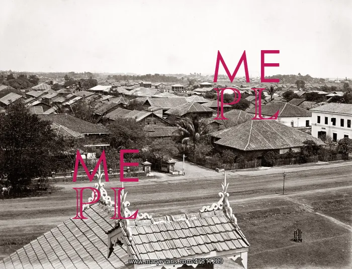  : Rooftop view, Ragoon, Yangon, Burma, Myanmar, 1880's