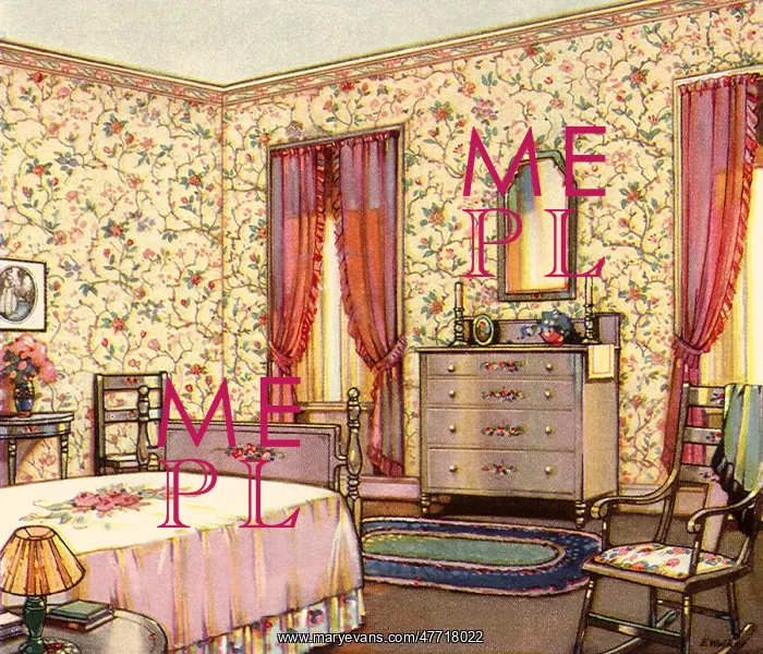 : Room with Floral Wallpaper : Room with Floral Wallpaper