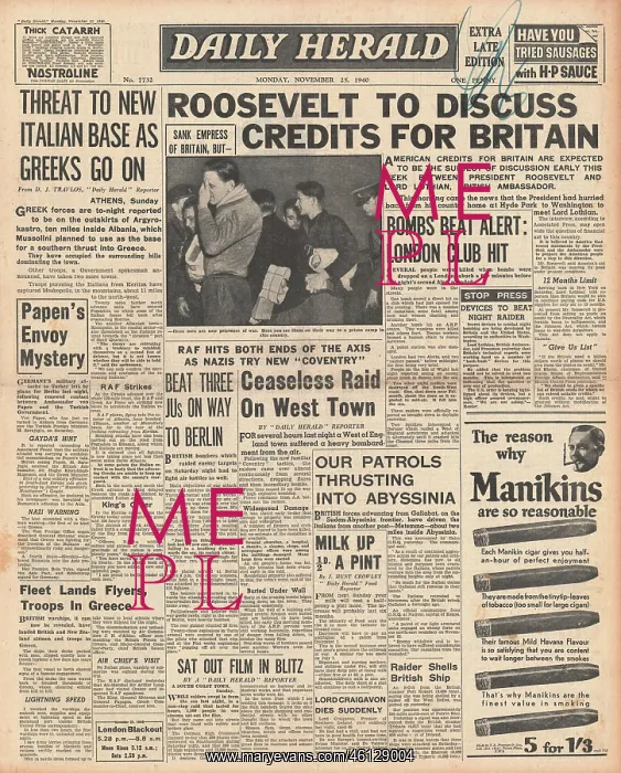 : Roosevelt to discuss credits for Britain : Roosevelt to discuss credits for Britain