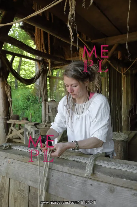 : Ropemaker, Chateau de Guedelon, Treigny, Burgundy, France : Ropemaker, Chateau de Guedelon, Treigny, Burgundy, France