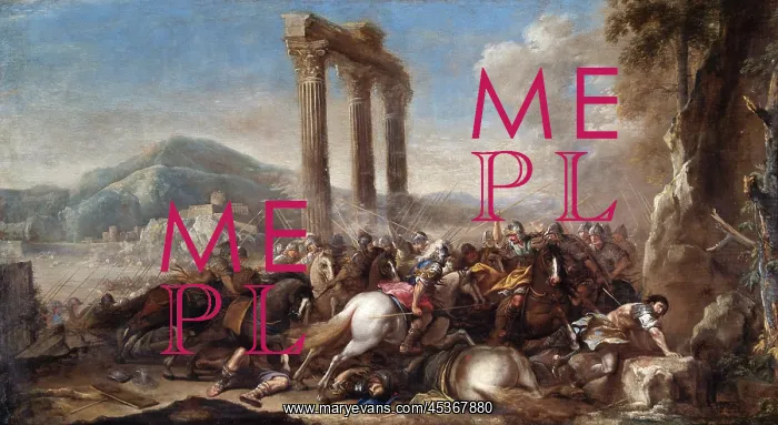 : Rosa - Battle Scene with Classical Colonnade : Rosa - Battle Scene with Classical Colonnade
