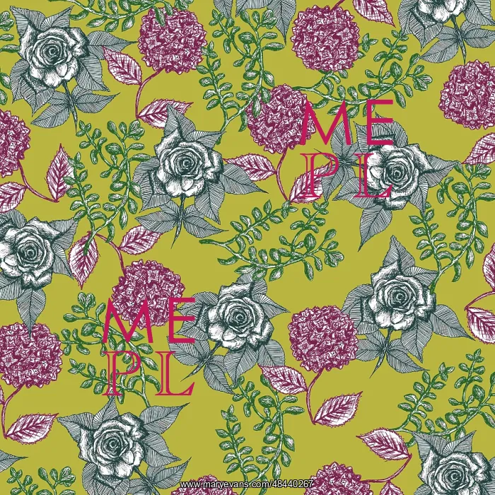  : Rose and hydrangea pattern