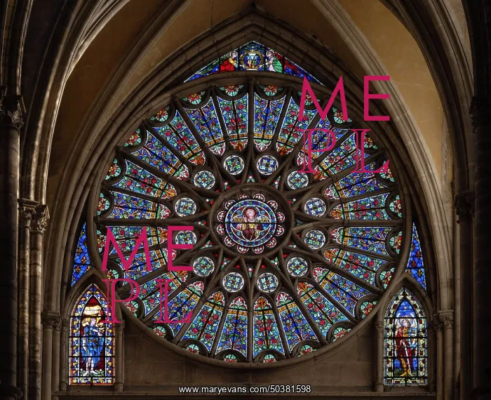 : Rose window, Cathedrale Saint-Etienne, Chalons-en-Champagne, France : Rose window, Cathedrale Saint-Etienne, Chalons-en-Champagne, France