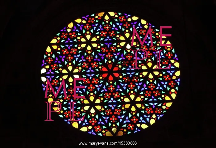 : Rose window above the choir, Cathedral of Santa : Rose window above the choir, Cathedral of Santa
