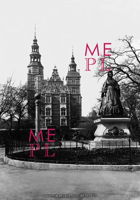 : The Rosenborg Castle in Copenhagen, 1909 : The Rosenborg Castle in Copenhagen, 1909
