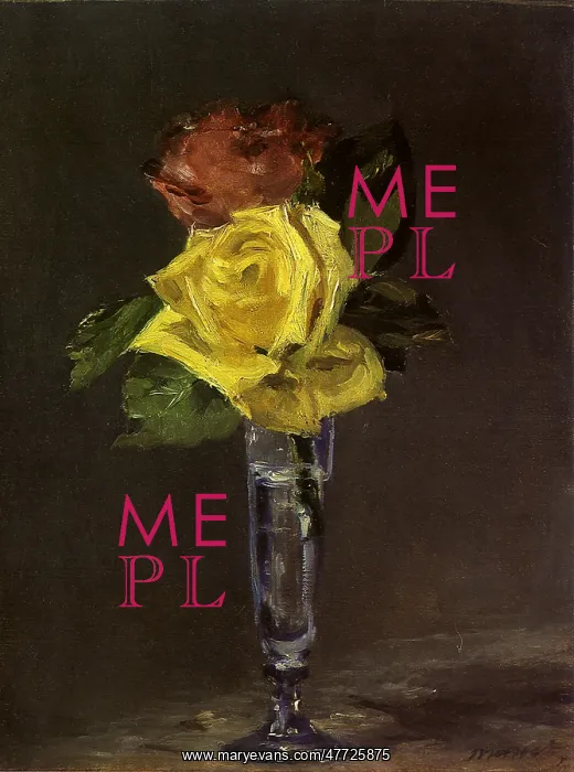  : Roses in Champage Flute, by Manet