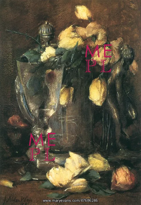 : Roses With Figure and Goblet : Roses With Figure and Goblet