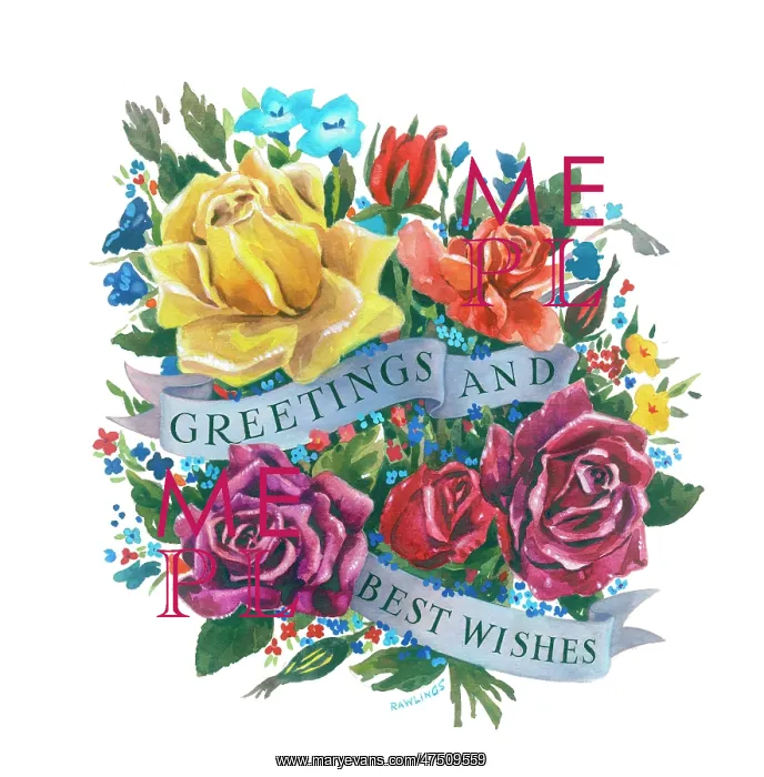 : Roses with Greetings and Best Wishes : Roses with Greetings and Best Wishes