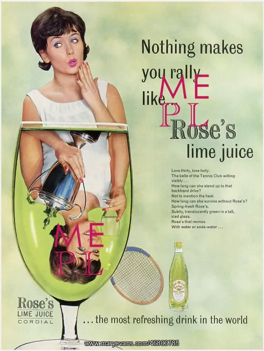 : Rose's lime juice advertisement : Rose's lime juice advertisement
