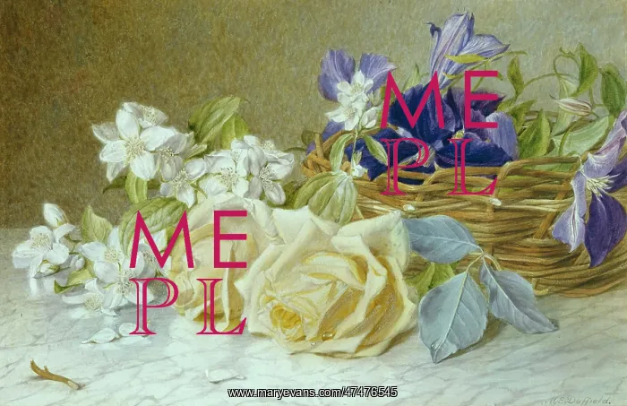 : Roses, Philadelphus blossom and clematis : Roses, Philadelphus blossom and clematis