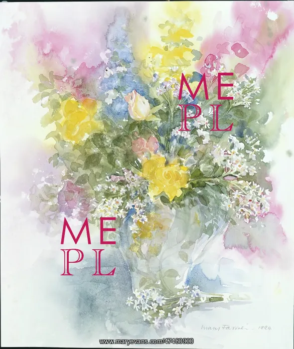 : Roses and Phlox in a glass vase : Roses and Phlox in a glass vase